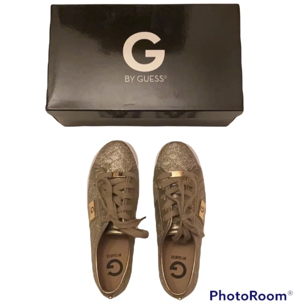 G BY GUESS LACE UP GOLD QUILTED SNEAKERS GGBACKERS3 Metallic ⭐️⭐️⭐️⭐️⭐️